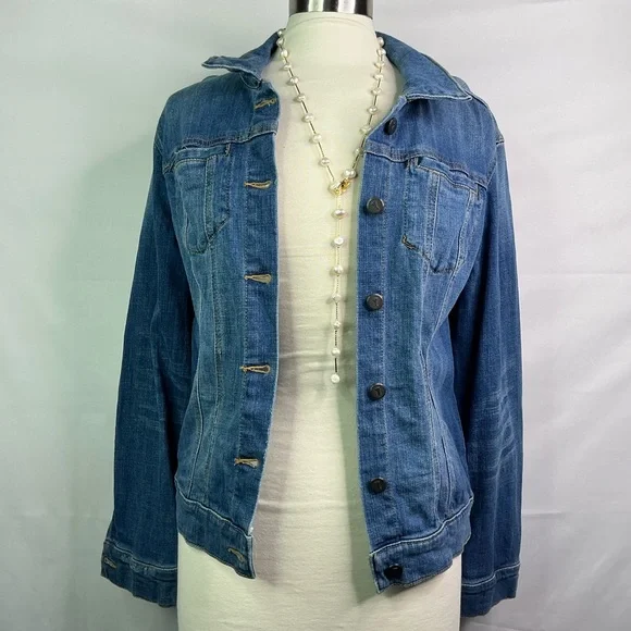 Anthropologie Size‎ XS Pilcro Amore Blue Embroidered Jean Jacket - Picture 3 of 9